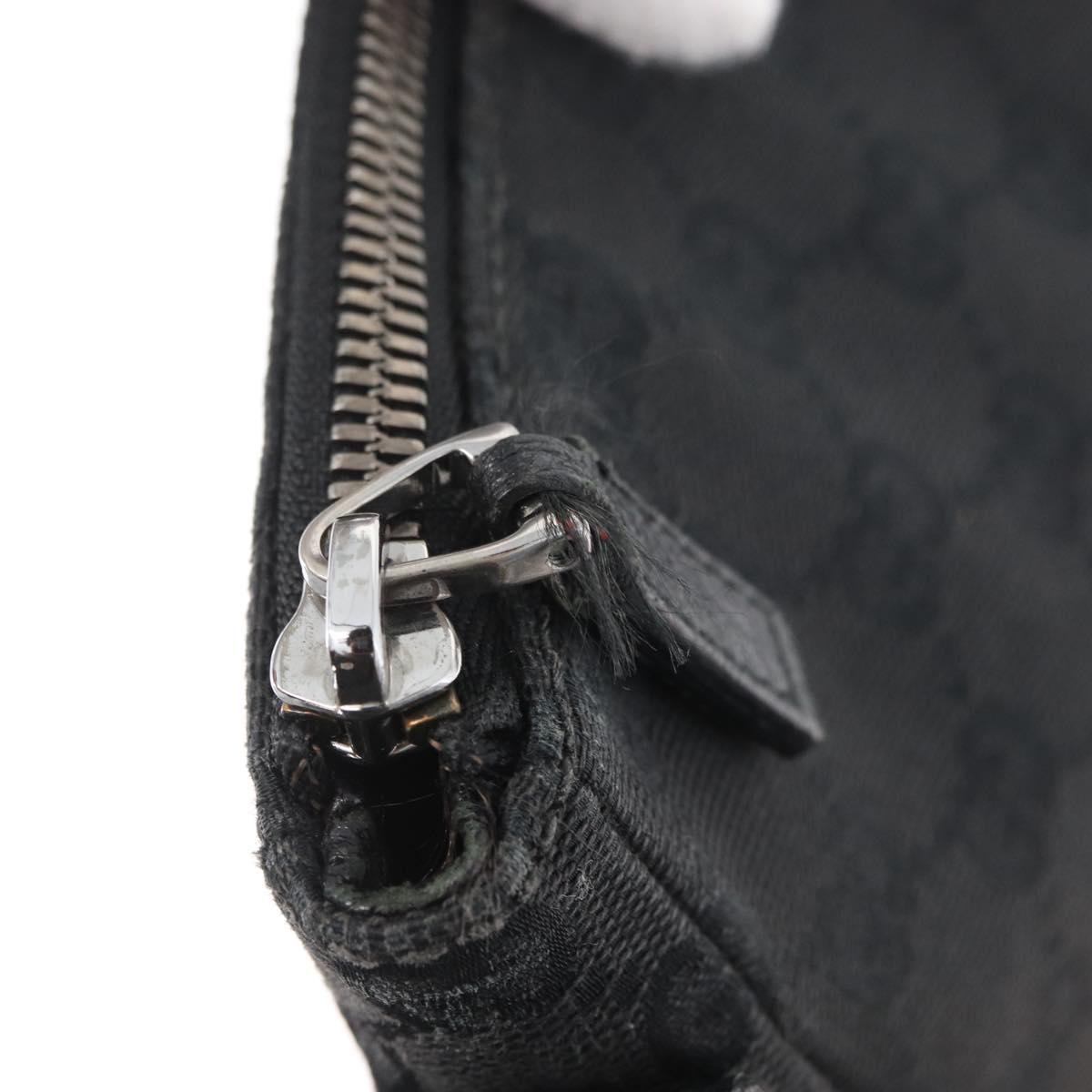 GUCCI GG Canvas Shoulder Bag Black Silver 110054 Auth ka2902