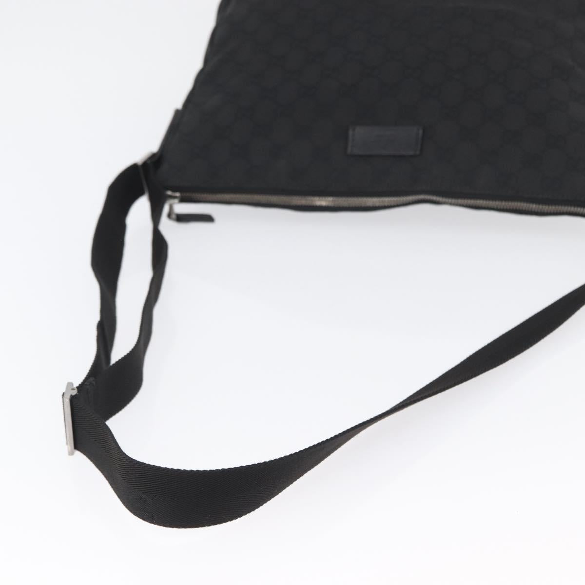 GUCCI GG Canvas Shoulder Bag Black Silver 110054 Auth ka2902