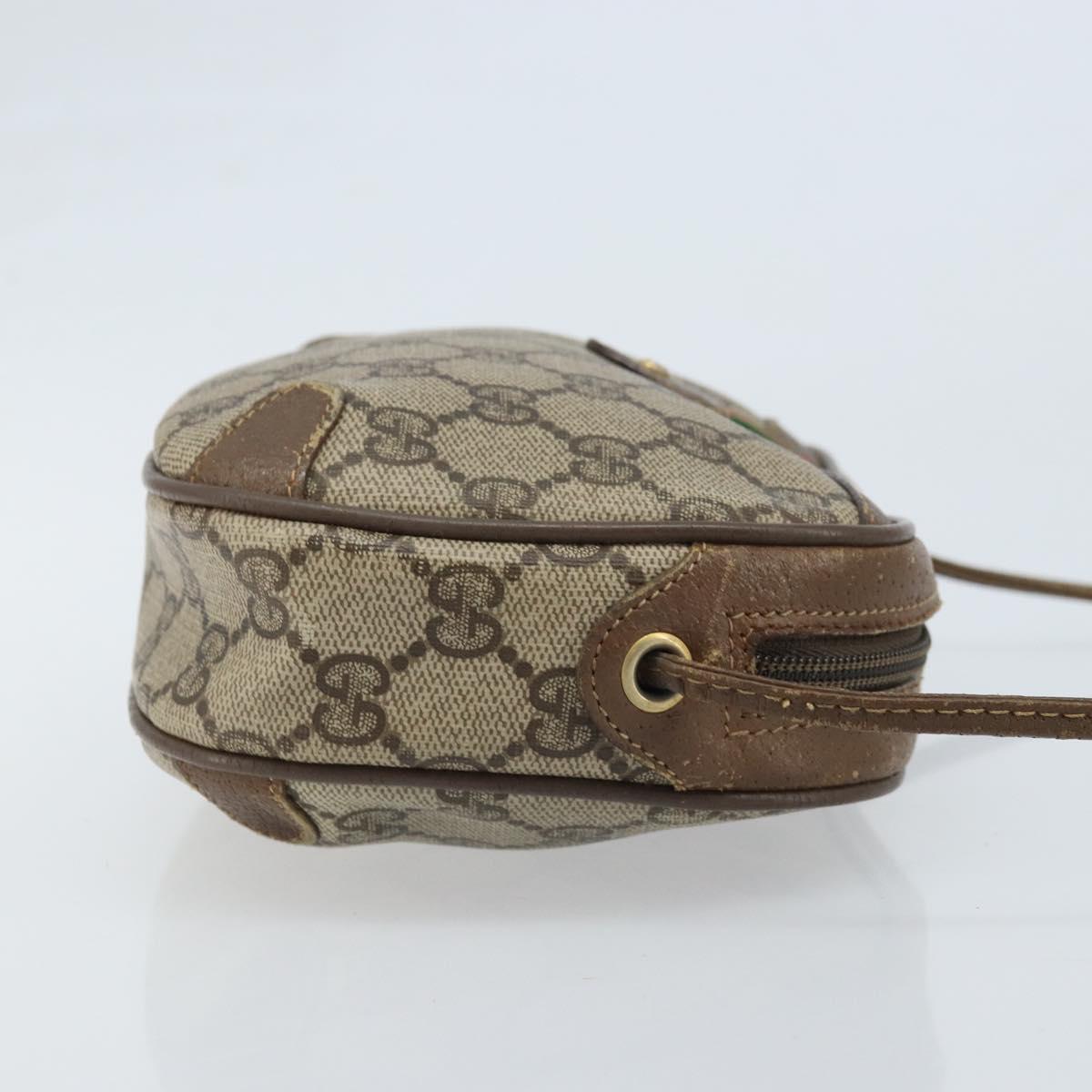 GUCCI GG Supreme Web Sherry Line Bag PVC Beige Gold 89 02 066 Auth ka2912