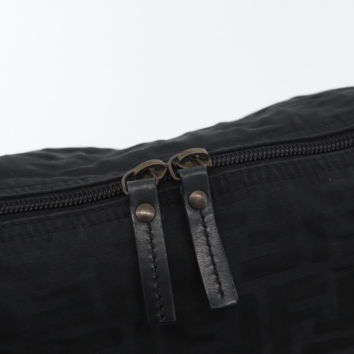 FENDI Zucca Canvas Shoulder Bag Black Auth ka2914