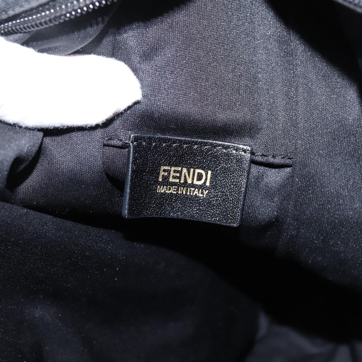 FENDI Zucca Canvas Shoulder Bag Black Auth ka2914