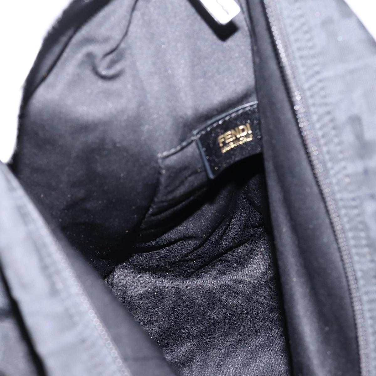FENDI Zucca Canvas Shoulder Bag Black Auth ka2914