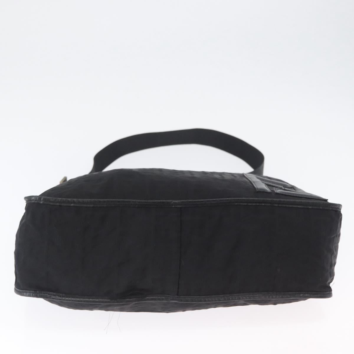 FENDI Zucca Canvas Shoulder Bag Black Auth ka2914