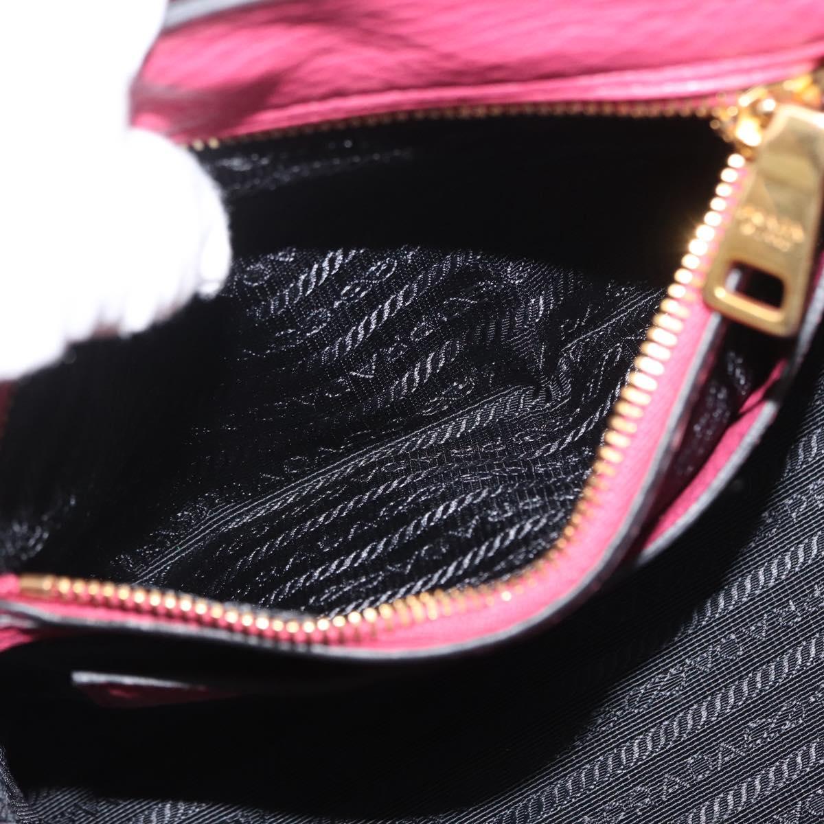 PRADA Hand Bag Leather 2way Pink Gold Auth ka2915