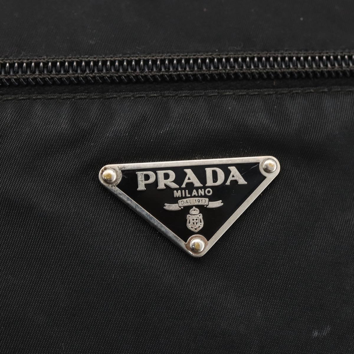 PRADA Shoulder Bag Nylon Black Silver Auth ka2916