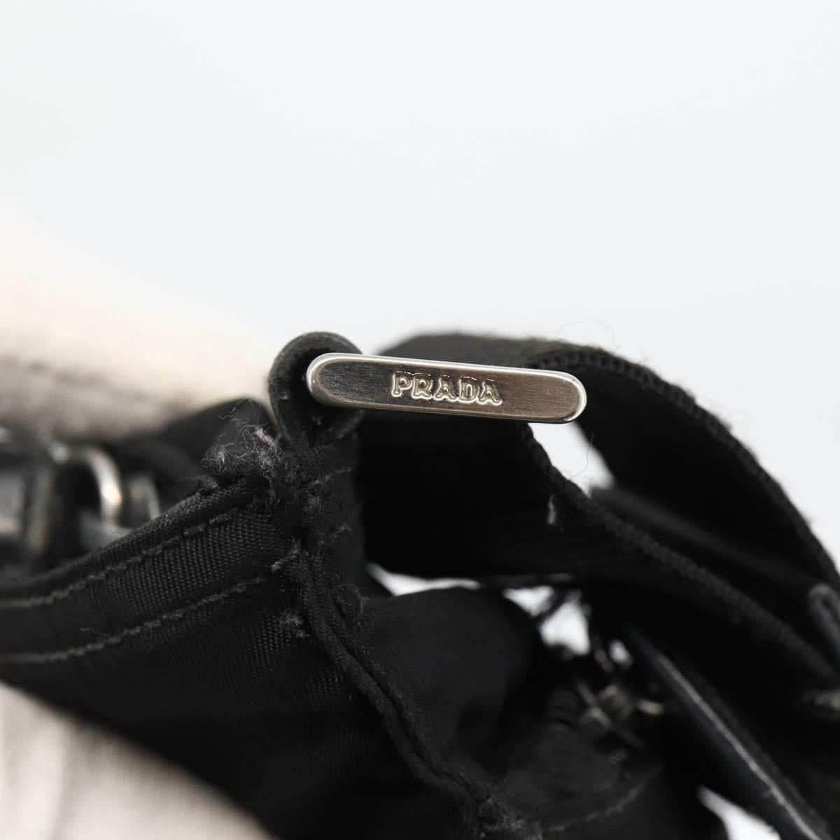 PRADA Shoulder Bag Nylon Black Silver Auth ka2916