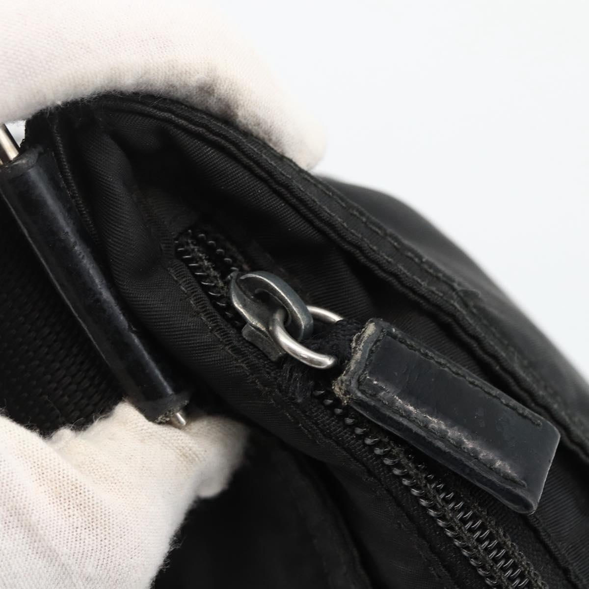 PRADA Shoulder Bag Nylon Black Silver Auth ka2916
