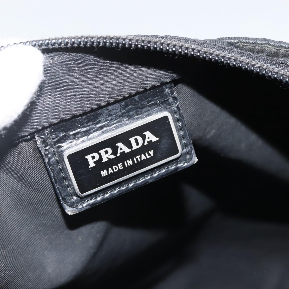 PRADA Shoulder Bag Nylon Black Silver Auth ka2916
