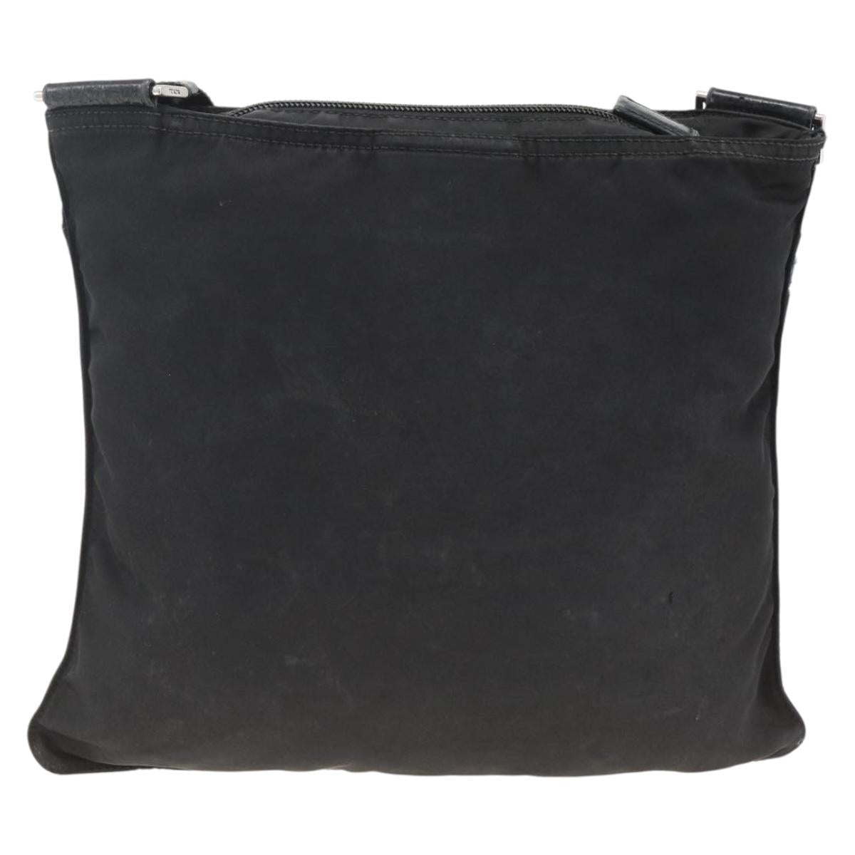 PRADA Shoulder Bag Nylon Black Silver Auth ka2916