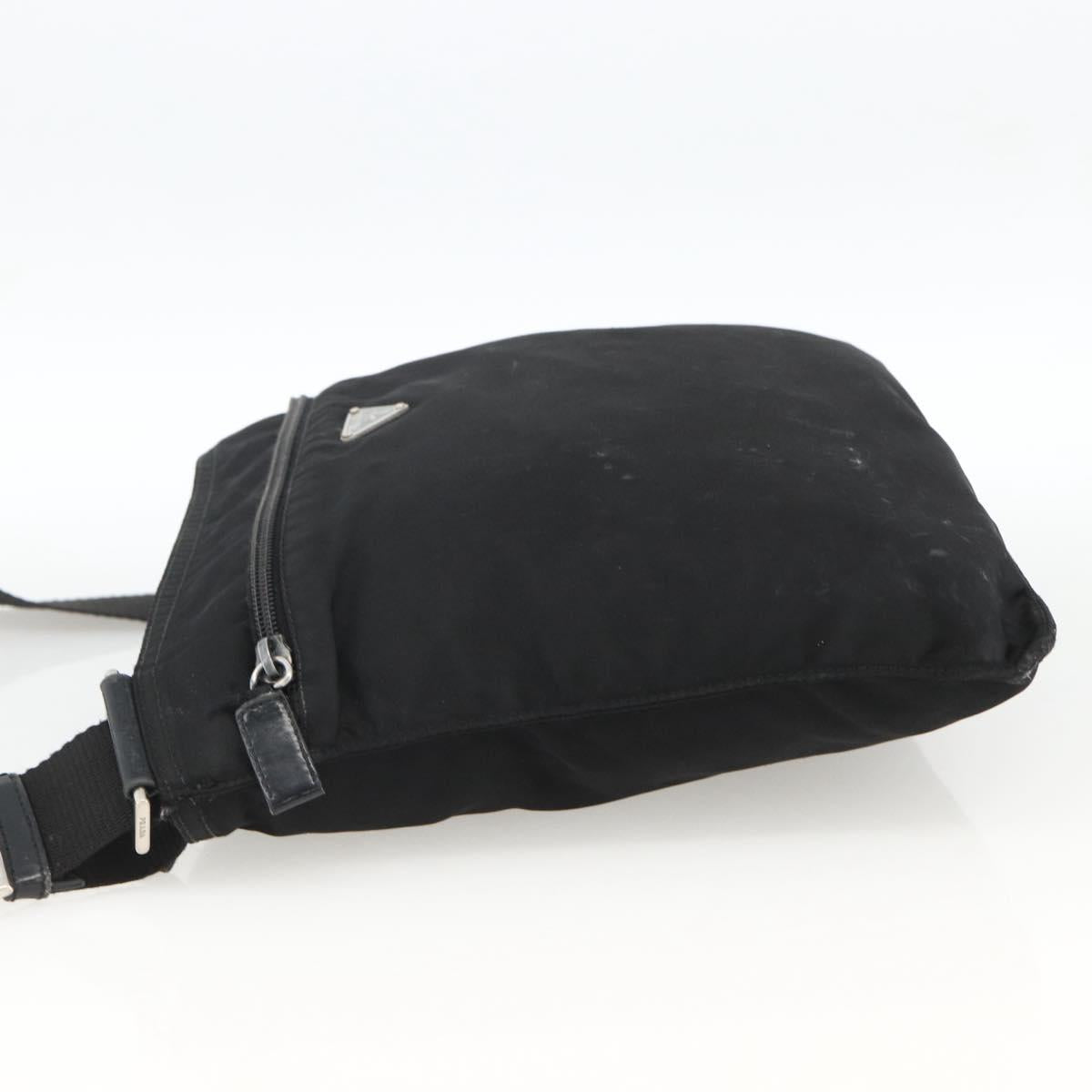 PRADA Shoulder Bag Nylon Black Silver Auth ka2916