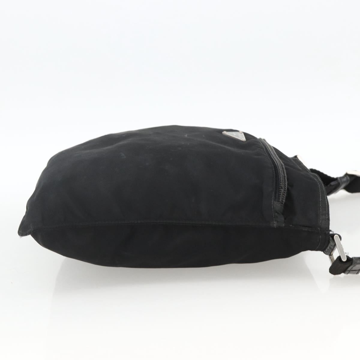 PRADA Shoulder Bag Nylon Black Silver Auth ka2916