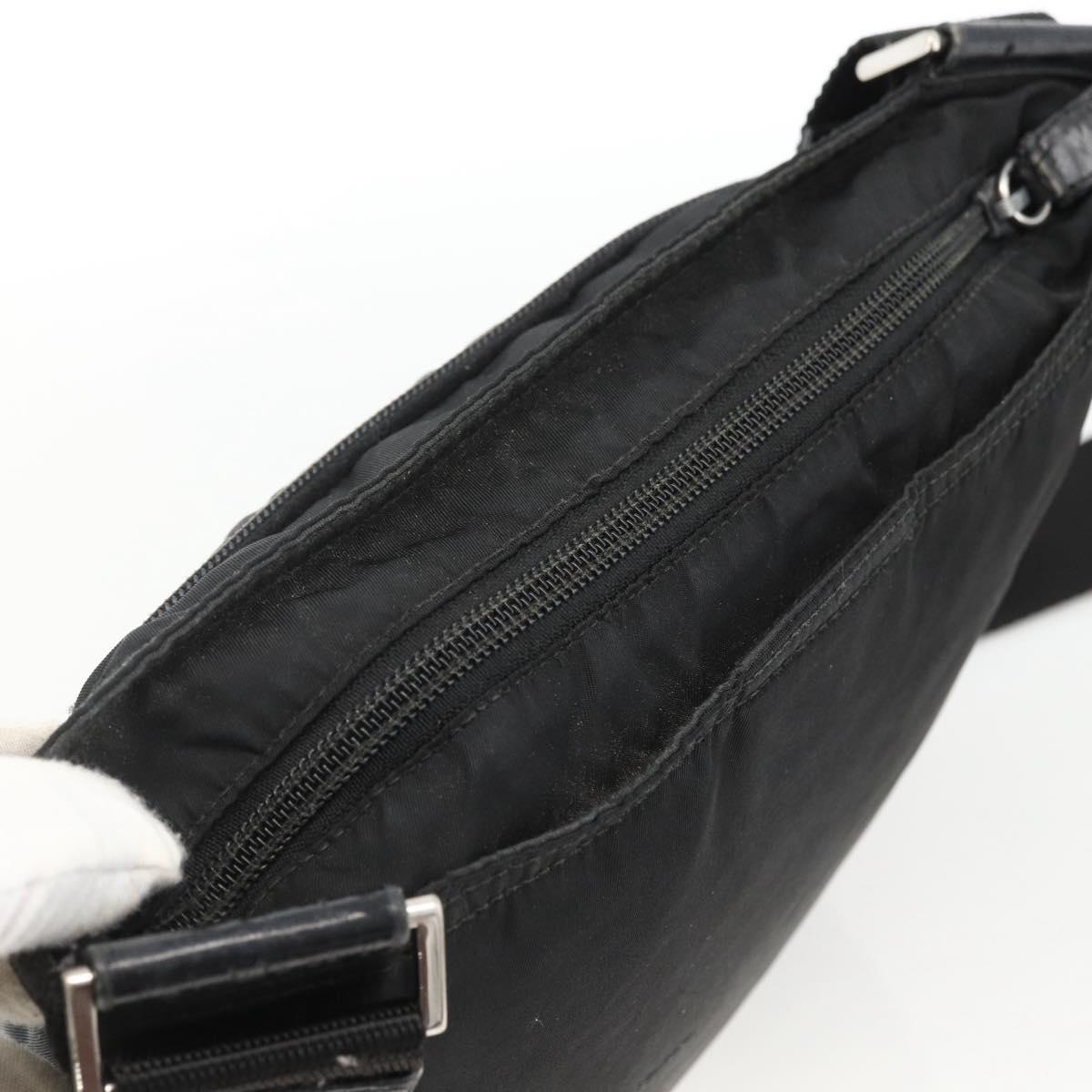 PRADA Shoulder Bag Nylon Black Silver Auth ka2916