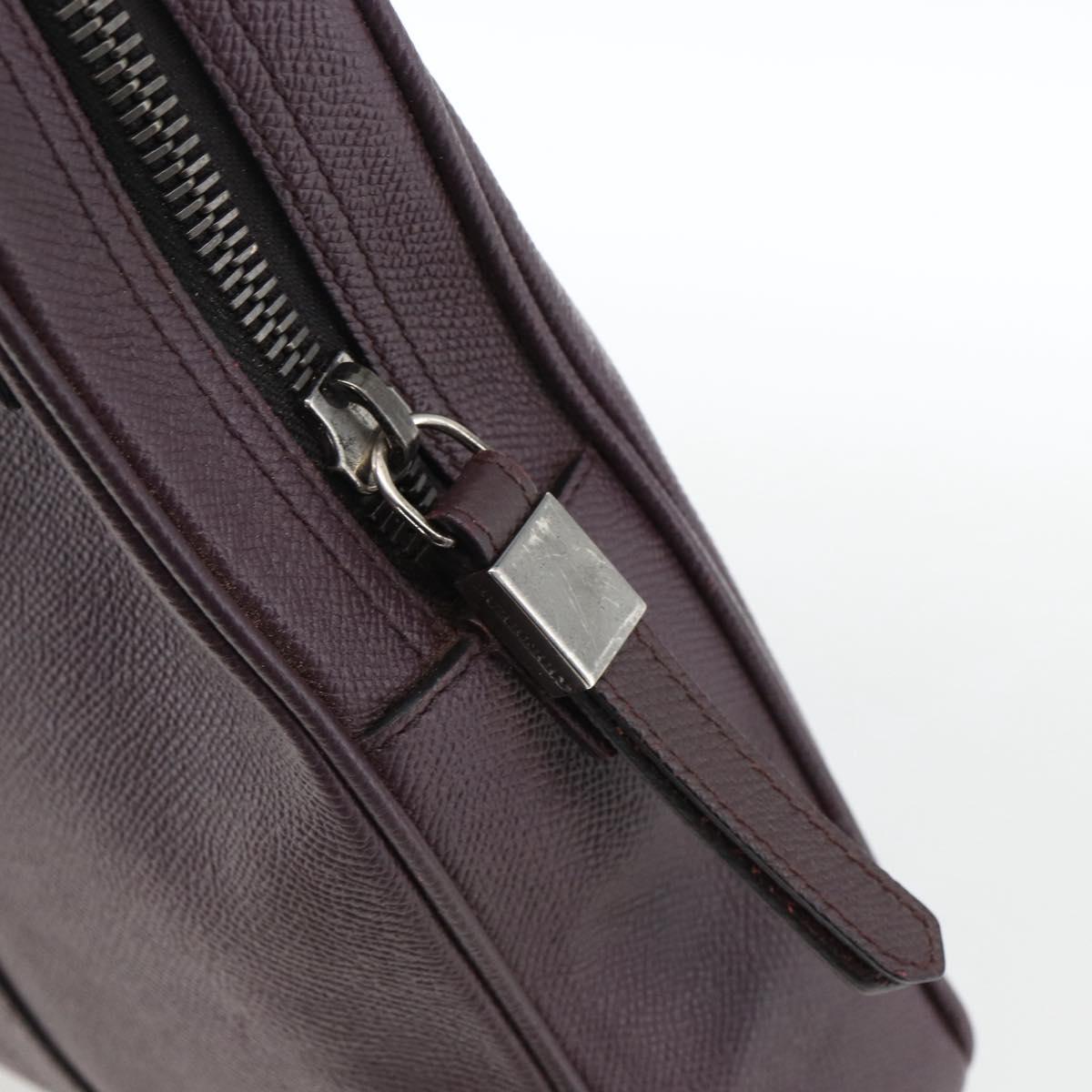 BURBERRY Hand Bag Leather Purple Silver Auth ka2917