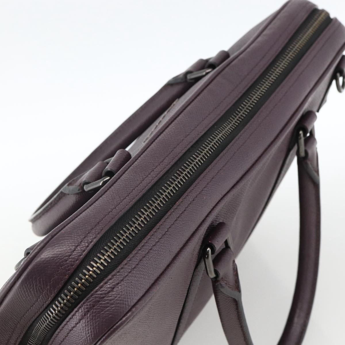 BURBERRY Hand Bag Leather Purple Silver Auth ka2917