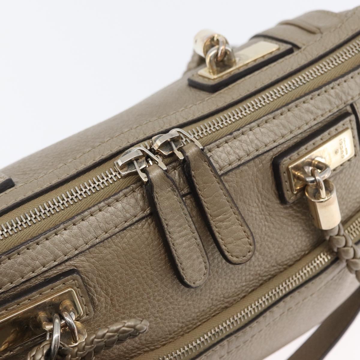 GUCCI Hand Bag Leather 2way Gold Tone 282300 Auth ka2918