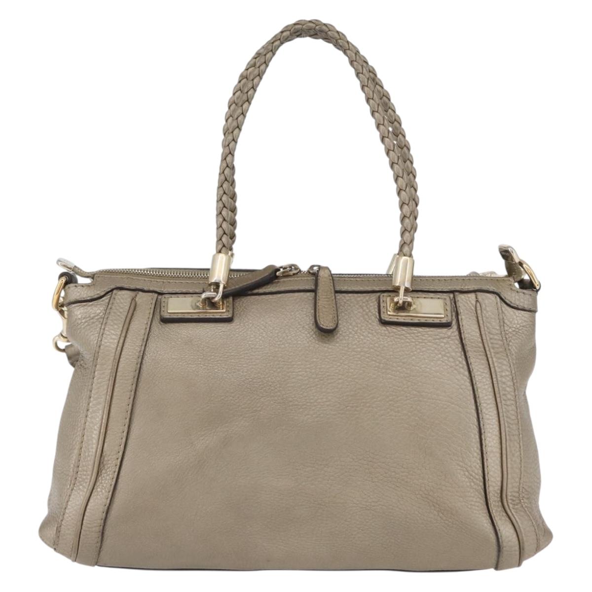 GUCCI Hand Bag Leather 2way Gold Tone 282300 Auth ka2918