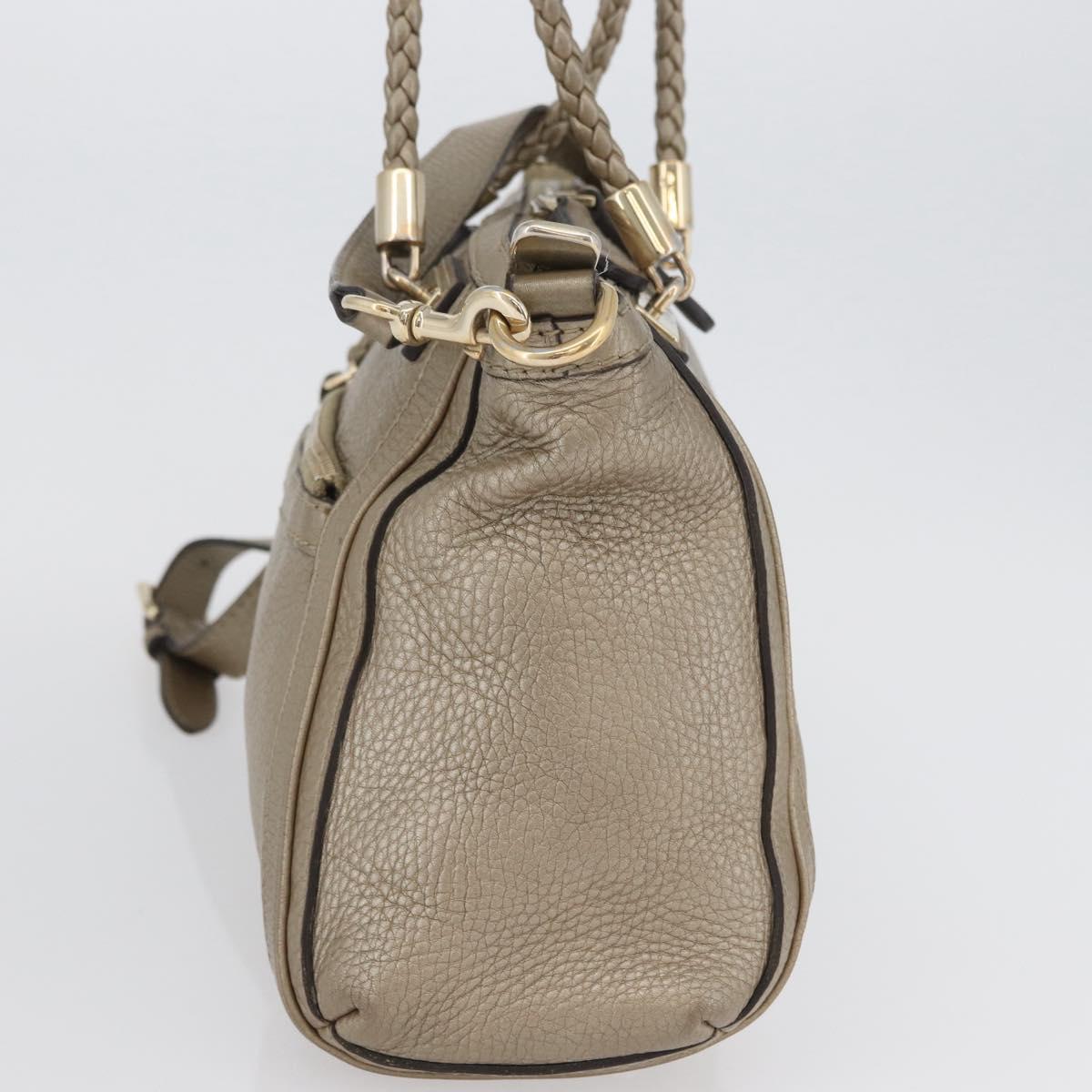GUCCI Hand Bag Leather 2way Gold Tone 282300 Auth ka2918