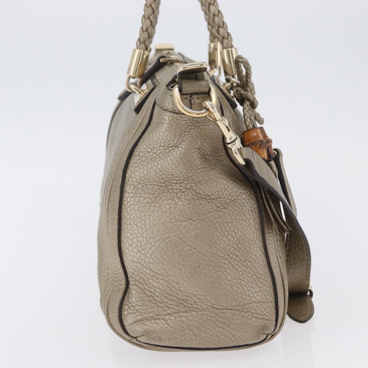 GUCCI Hand Bag Leather 2way Gold Tone 282300 Auth ka2918