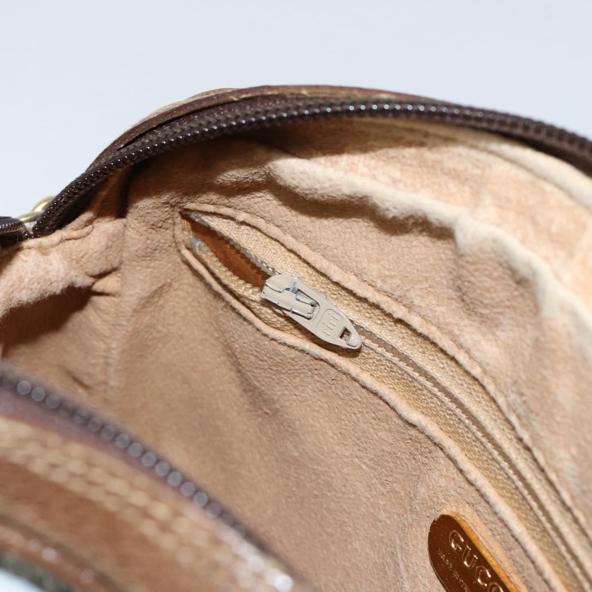 GUCCI GG Plus Supreme Shoulder Bag PVC Beige Gold Auth ka292