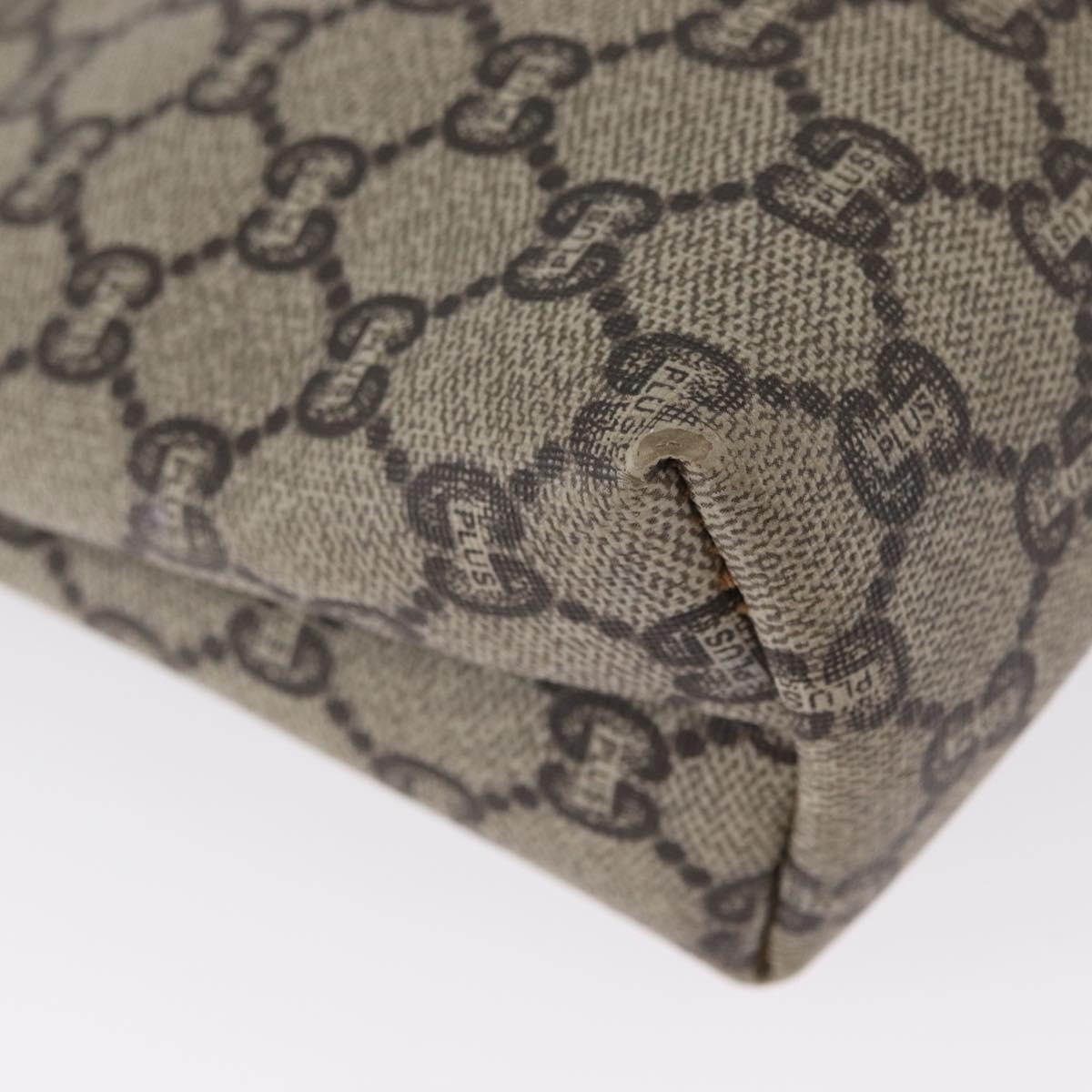 GUCCI GG Plus Supreme Clutch Bag PVC Beige Auth ka2920