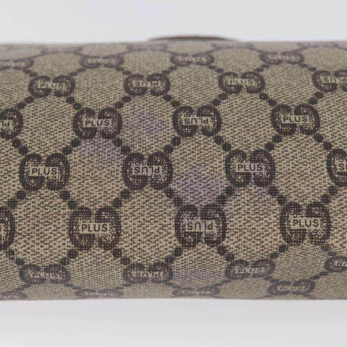 GUCCI GG Plus Supreme Clutch Bag PVC Beige Auth ka2920