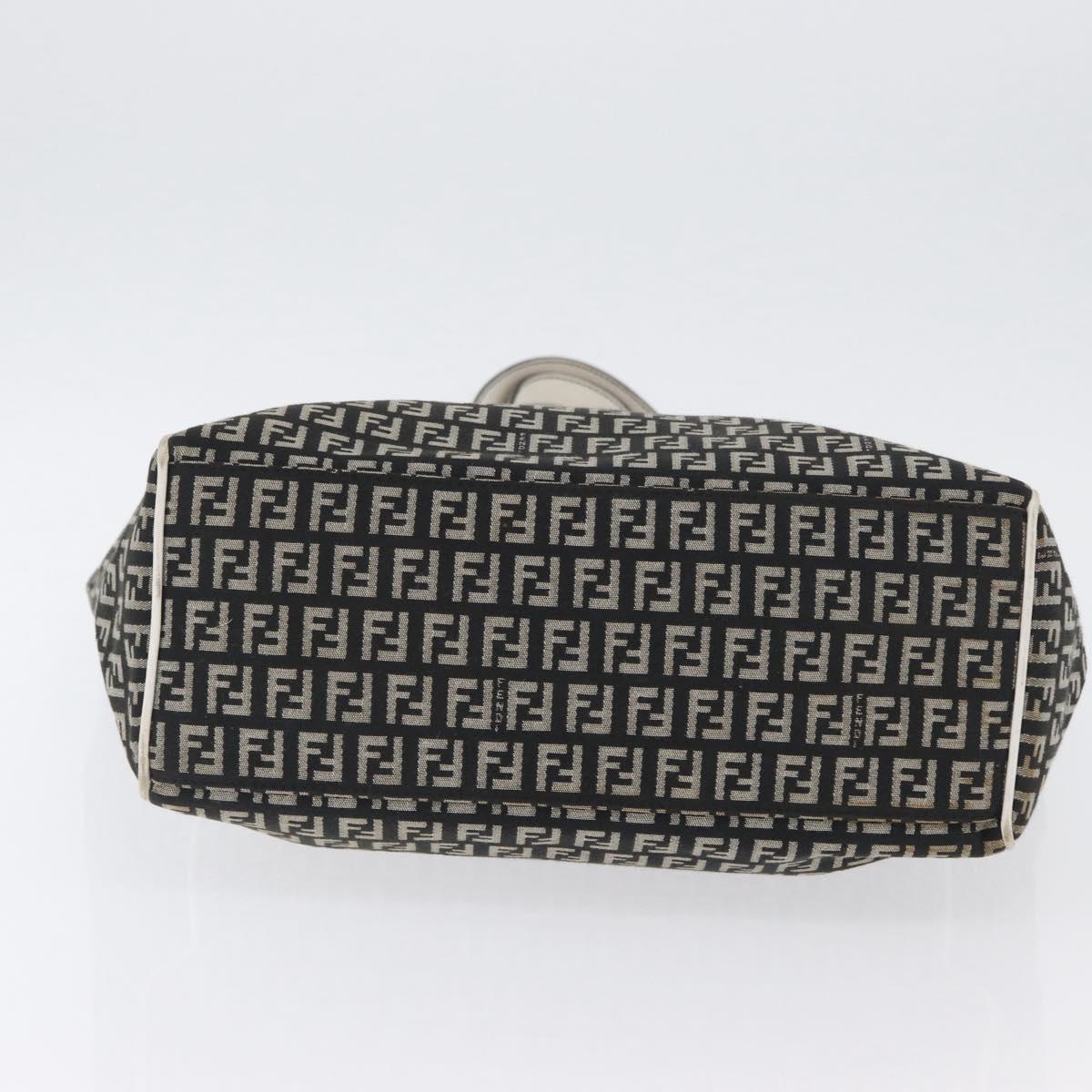 FENDI Zucchino Canvas Tote Bag Black Gray Auth ka2926