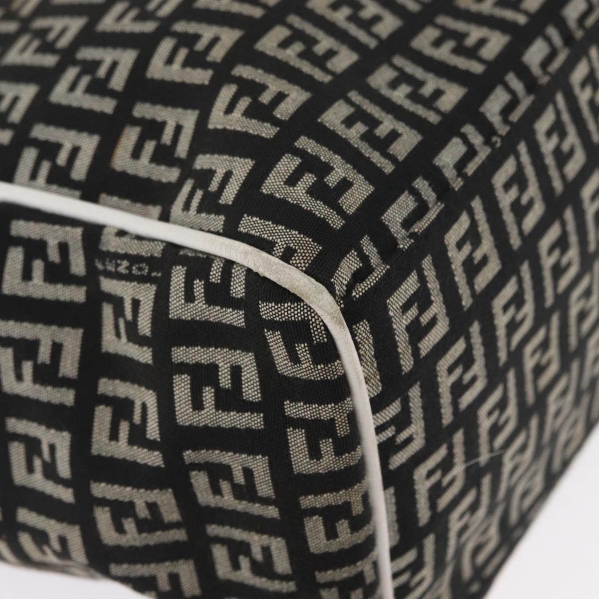 FENDI Zucchino Canvas Tote Bag Black Gray Auth ka2926