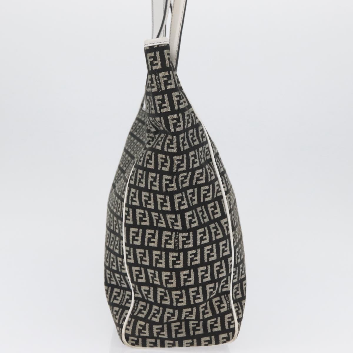 FENDI Zucchino Canvas Tote Bag Black Gray Auth ka2926
