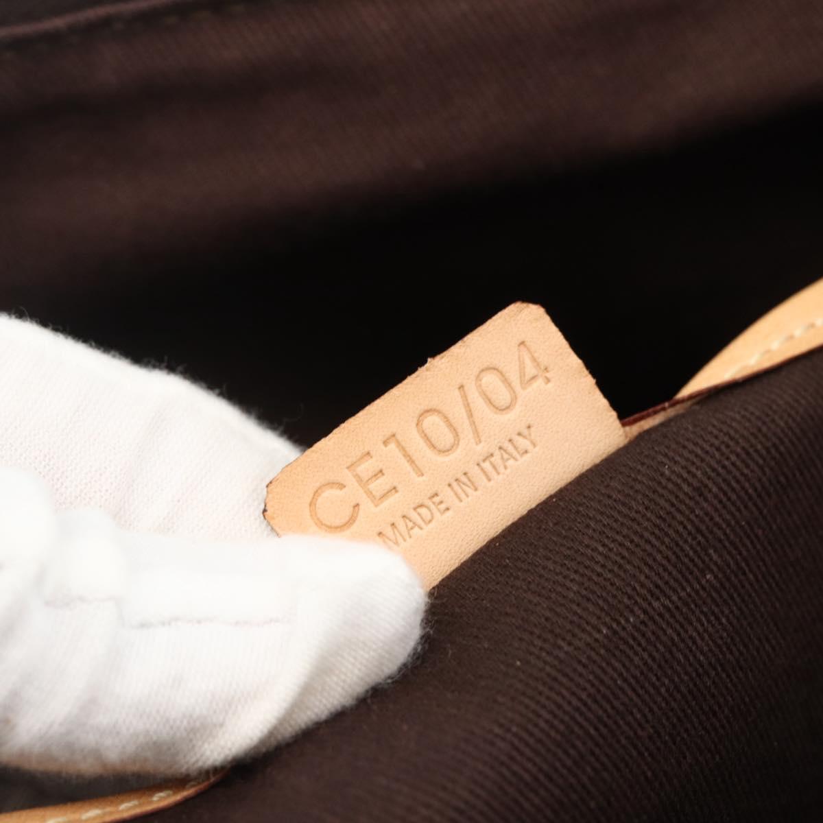 CELINE Macadam Canvas Tote Bag PVC Leather Brown Gold Auth ka2928