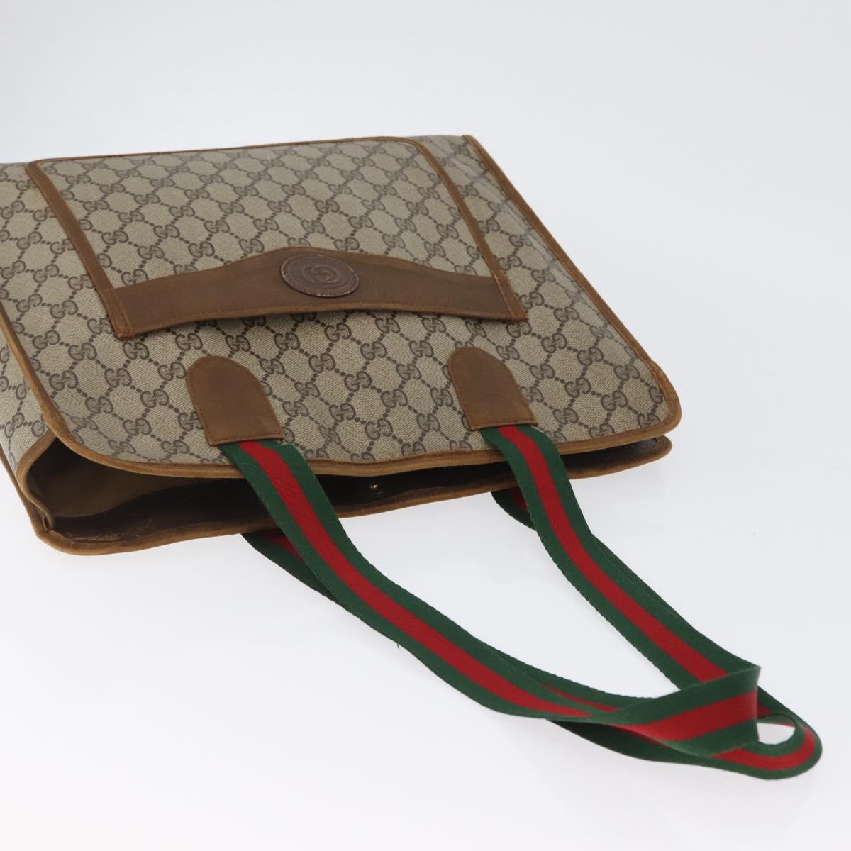GUCCI Celine GG Supreme C Sulky Hand Bag PVC Canvas 2 Set Beige Auth ka2929