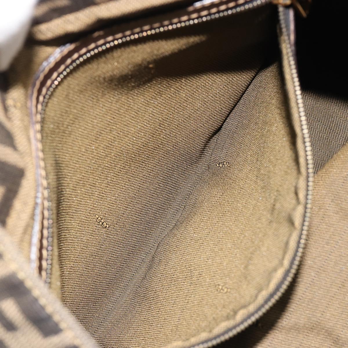 FENDI Zucca Canvas Hand Bag Brown Black Auth ka2934