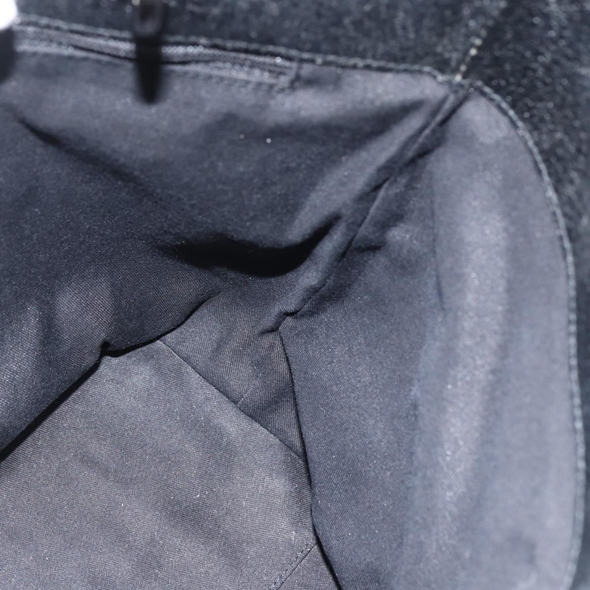 GUCCI GG Canvas Tote Bag Black Silver 120840 Auth ka2935