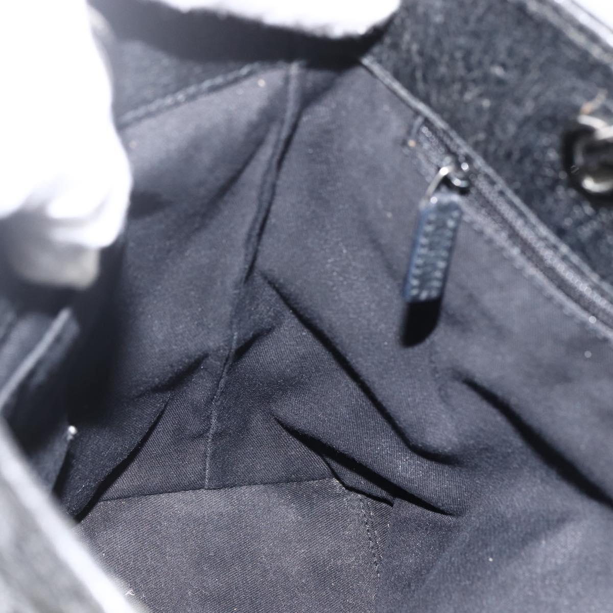 GUCCI GG Canvas Tote Bag Black Silver 120840 Auth ka2935