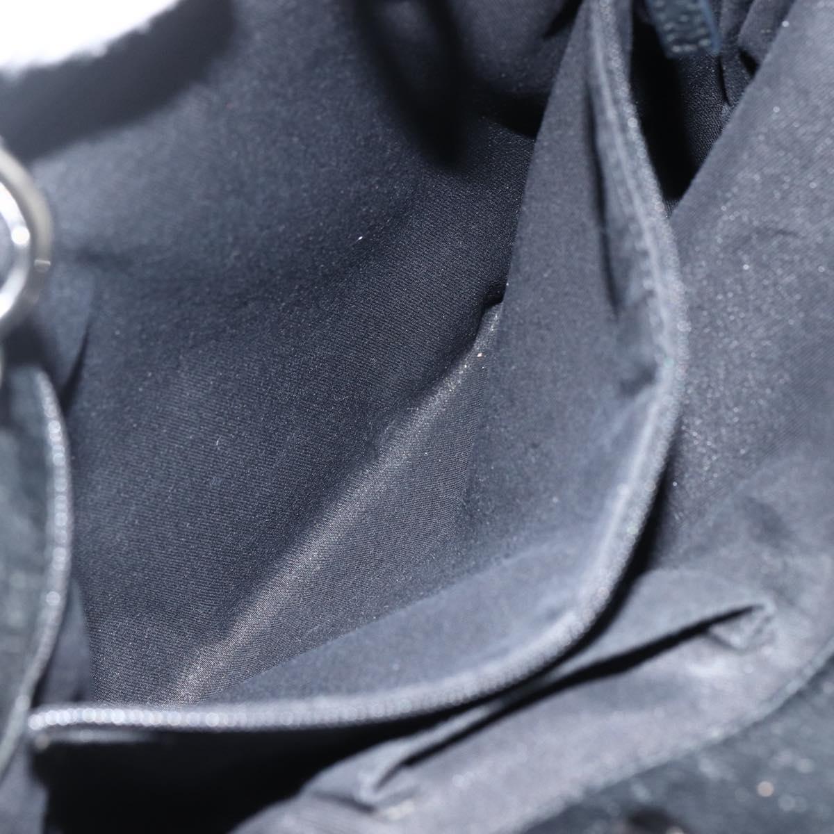 GUCCI GG Canvas Tote Bag Black Silver 120840 Auth ka2935