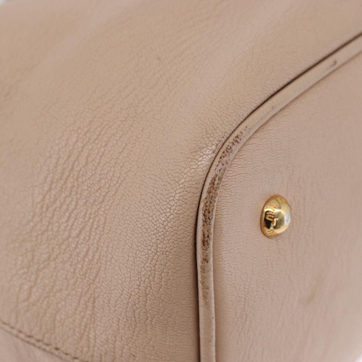 Miu Miu Hand Bag Leather 2way Pink Gold Auth ka2936