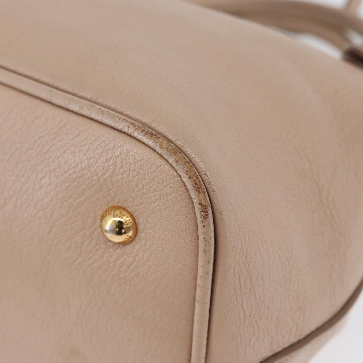 Miu Miu Hand Bag Leather 2way Pink Gold Auth ka2936