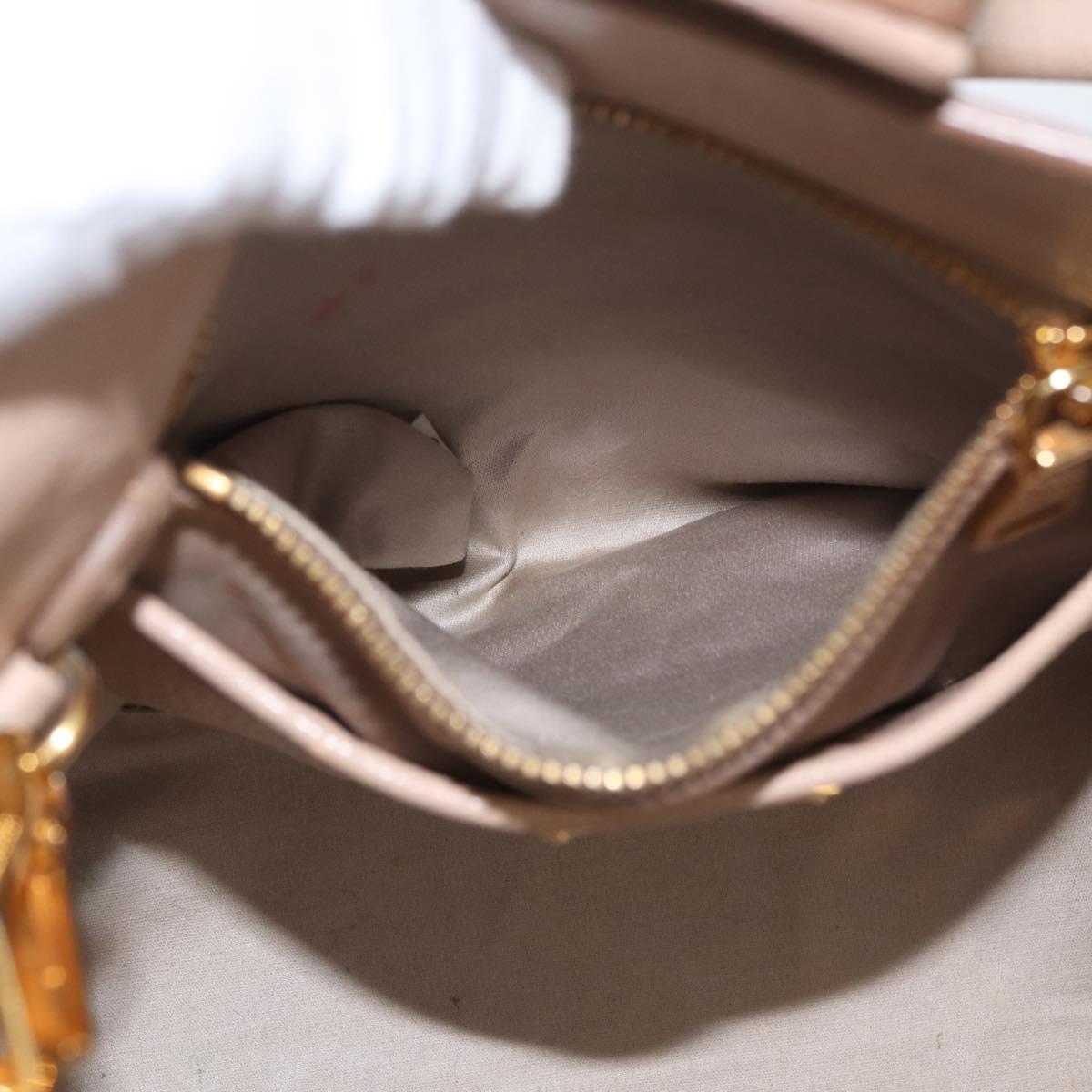 Miu Miu Hand Bag Leather 2way Pink Gold Auth ka2936