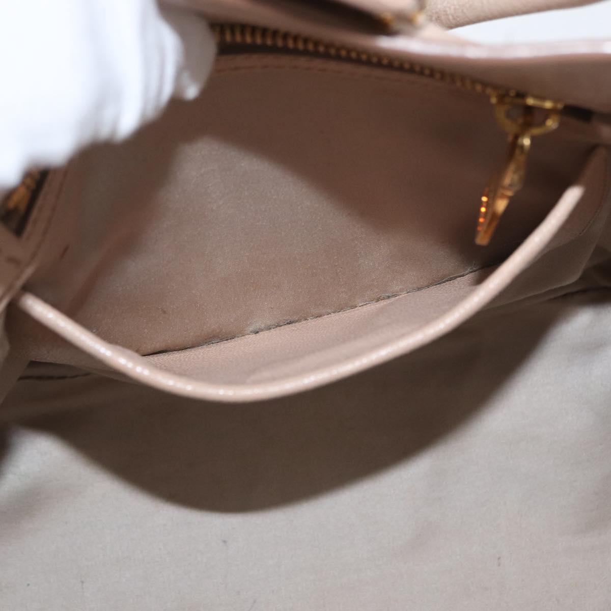 Miu Miu Hand Bag Leather 2way Pink Gold Auth ka2936