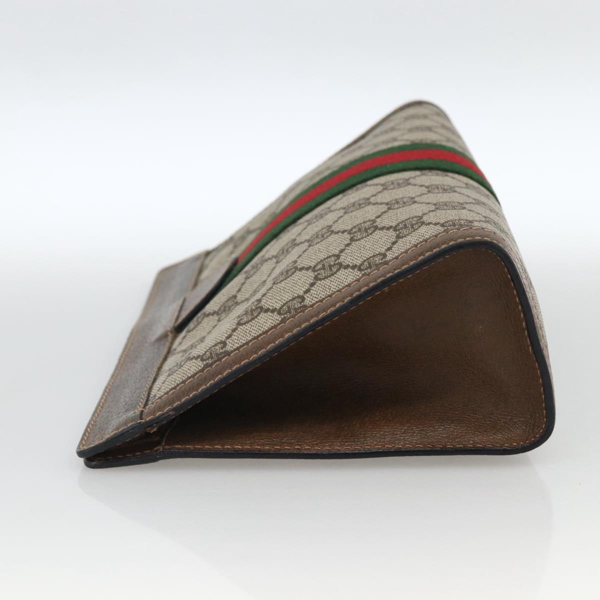 GUCCI GG Supreme Web Sherry Line Bag PVC Beige Red 64 014 2125 28 Auth ka2940