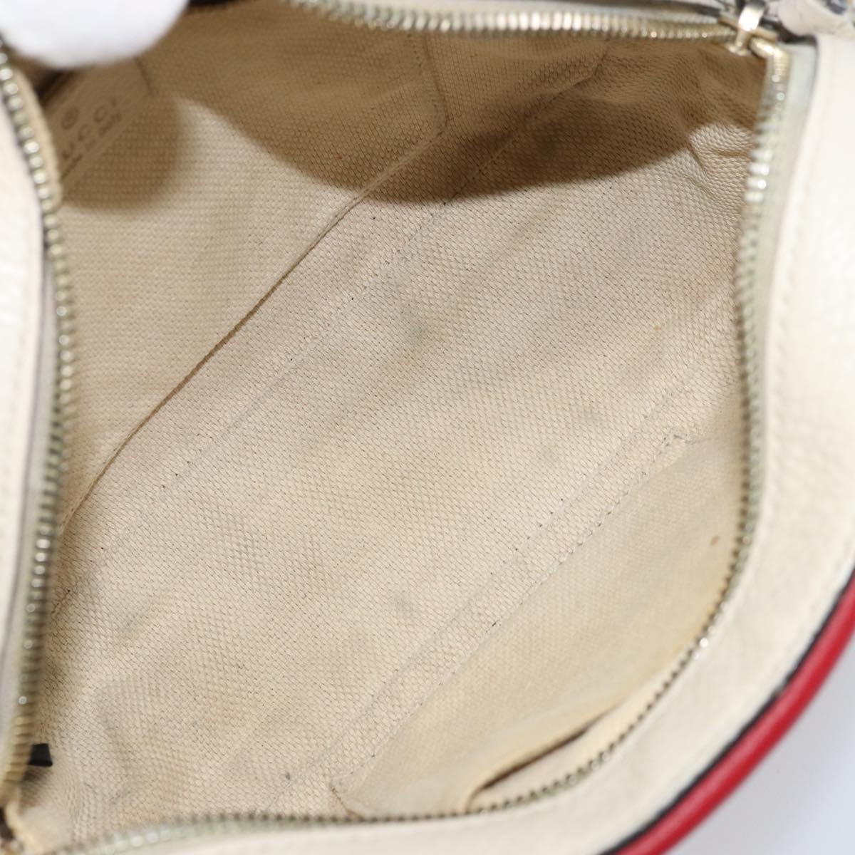GUCCI Shoulder Bag Leather Red Gold 431567 Auth ka2941