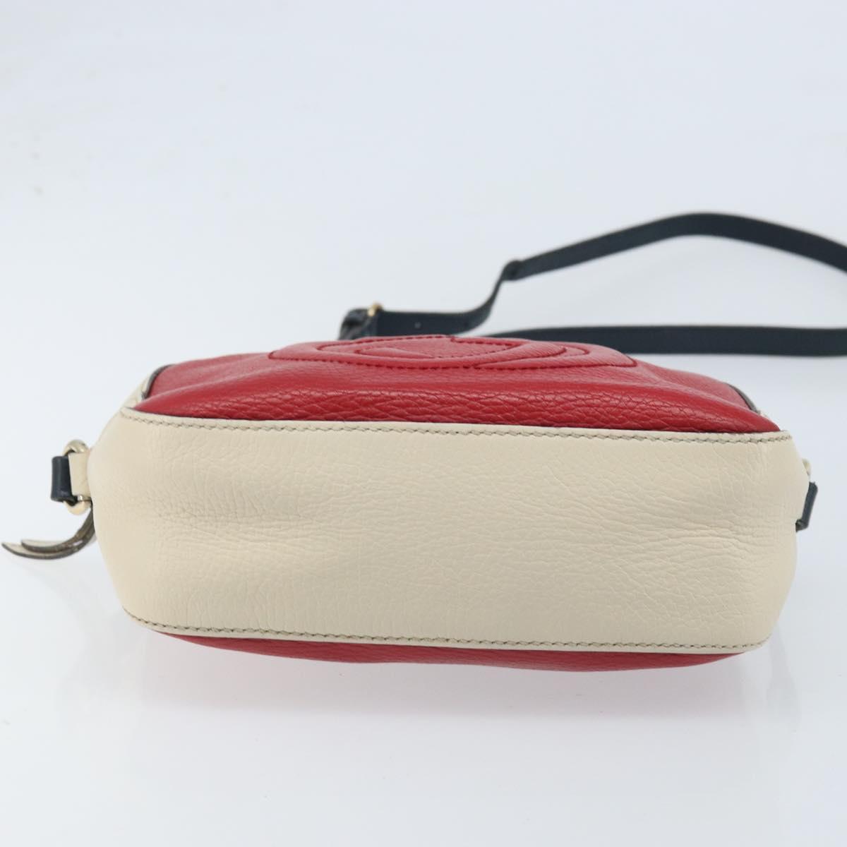 GUCCI Shoulder Bag Leather Red Gold 431567 Auth ka2941