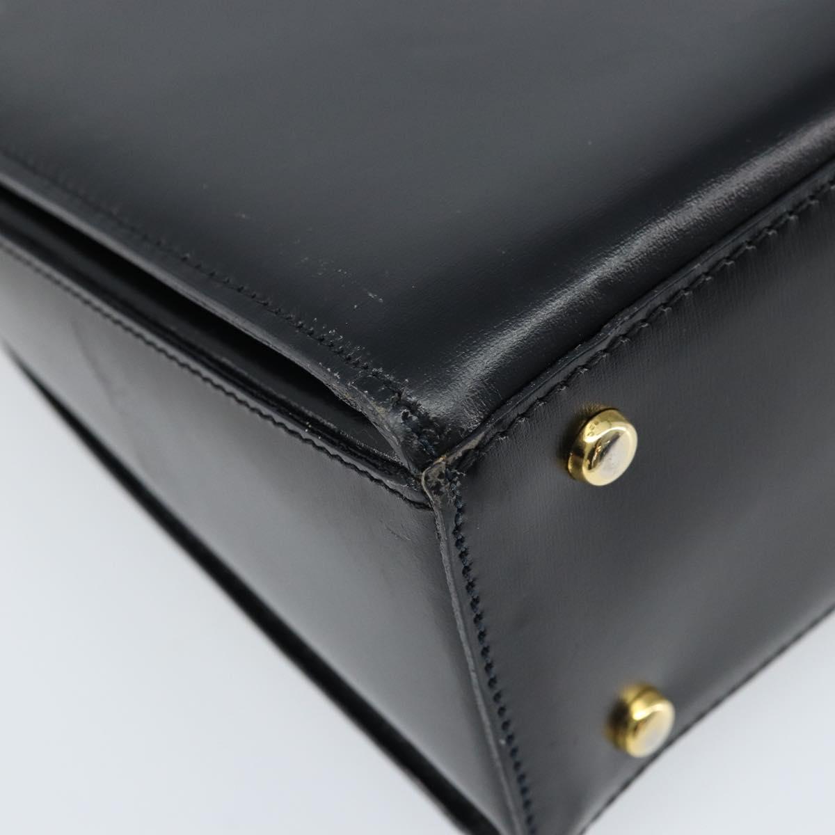 CELINE Shoulder Bag Leather Black Gold Auth ka2942
