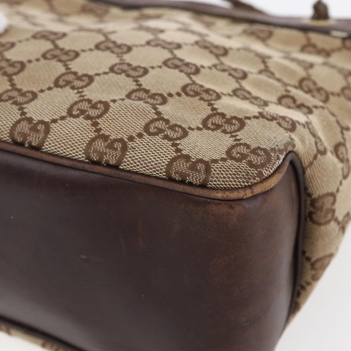 GUCCI GG Canvas Shoulder Bag Beige Gold 109143 Auth ka295