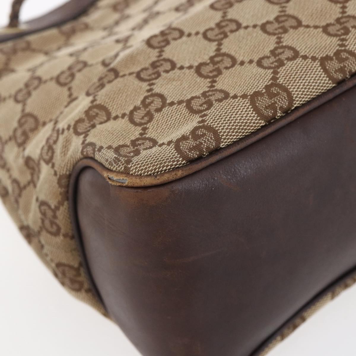 GUCCI GG Canvas Shoulder Bag Beige Gold 109143 Auth ka295