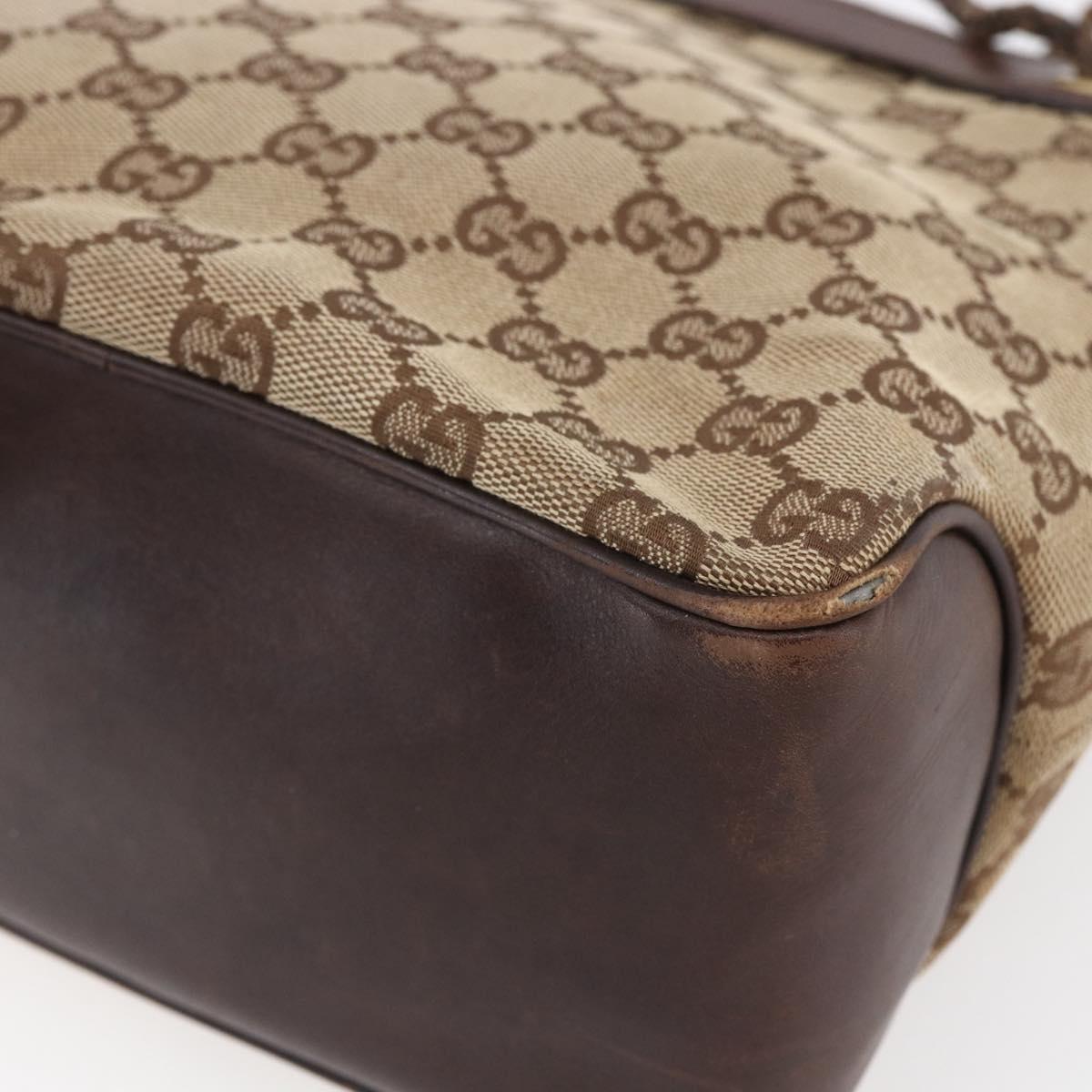 GUCCI GG Canvas Shoulder Bag Beige Gold 109143 Auth ka295