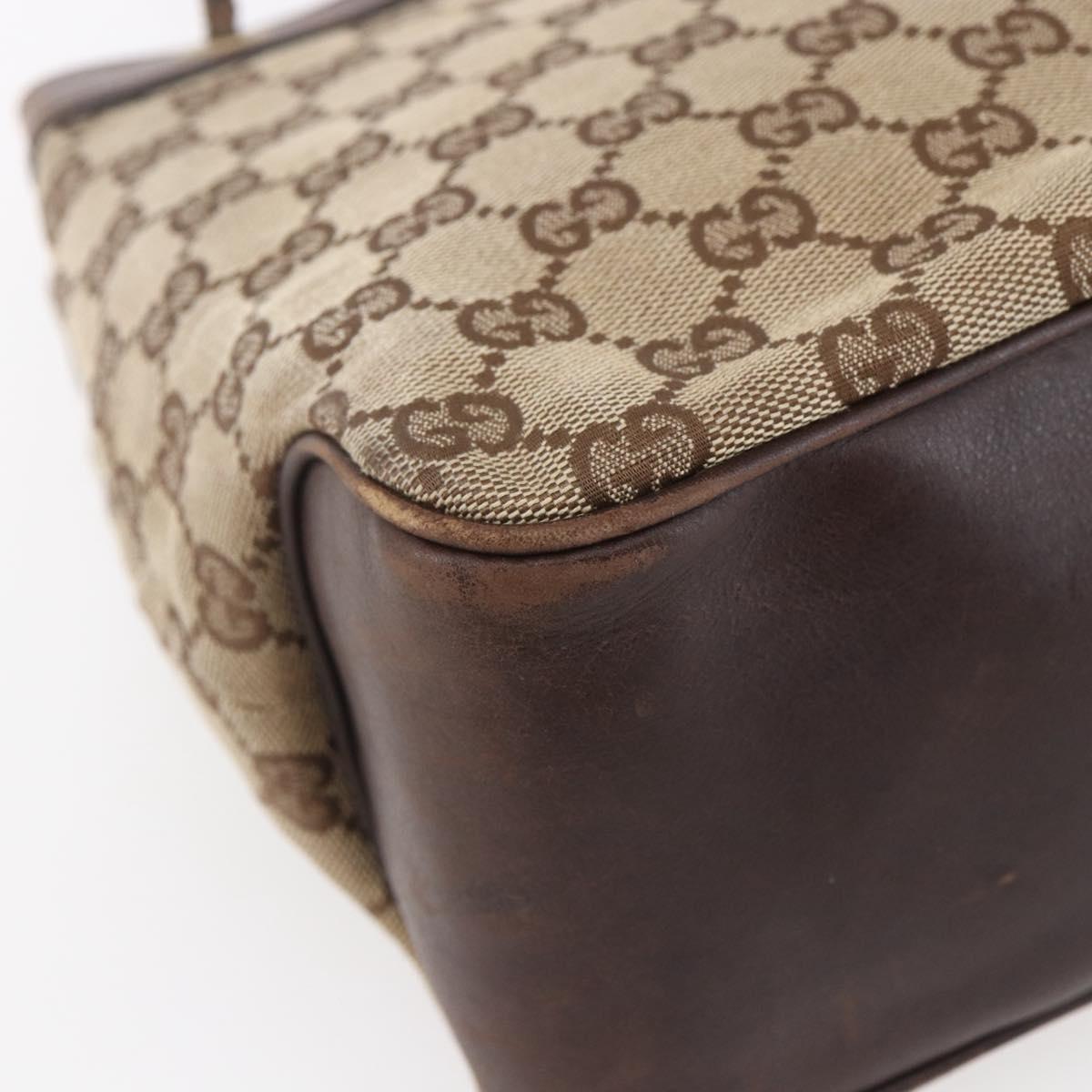 GUCCI GG Canvas Shoulder Bag Beige Gold 109143 Auth ka295