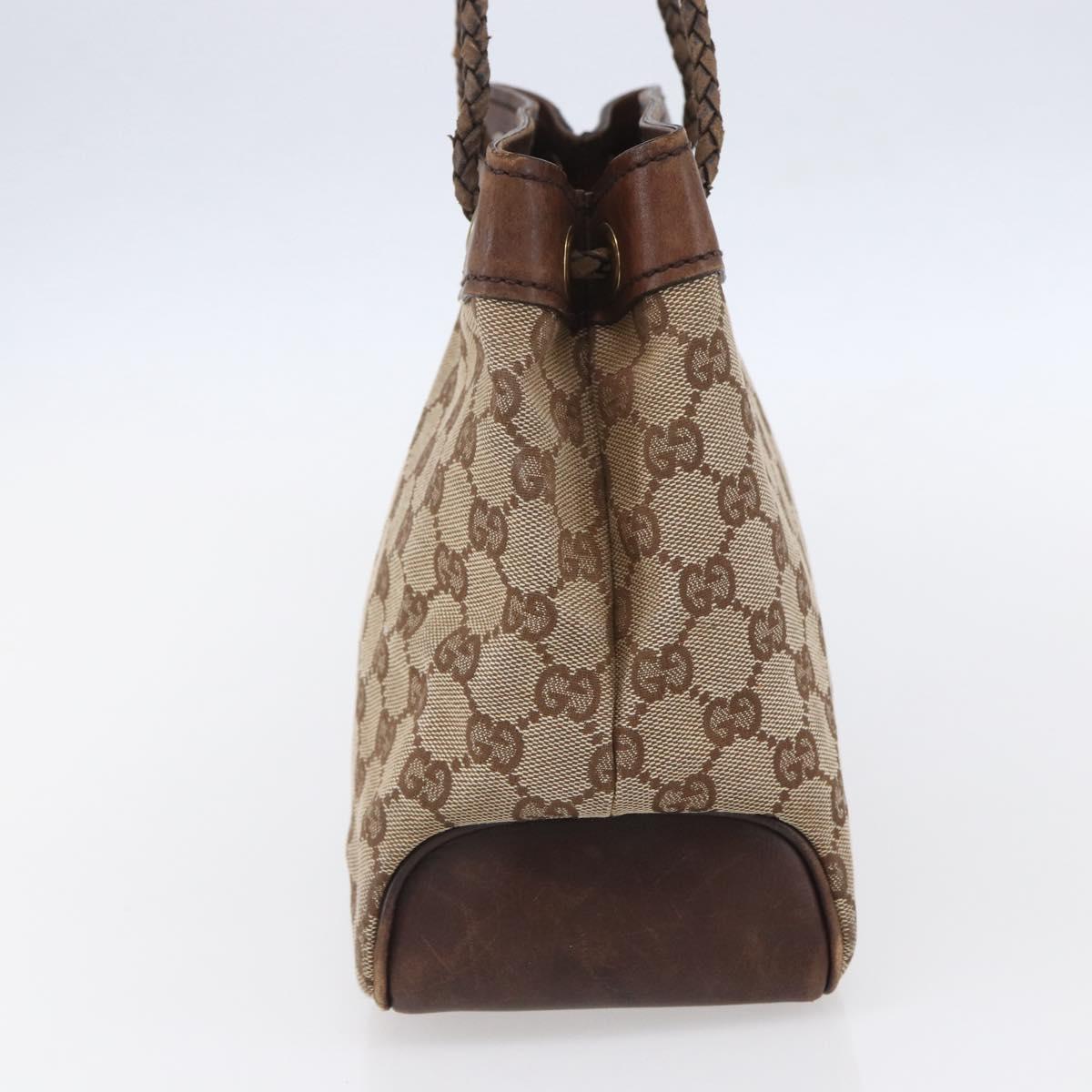 GUCCI GG Canvas Shoulder Bag Beige Gold 109143 Auth ka295