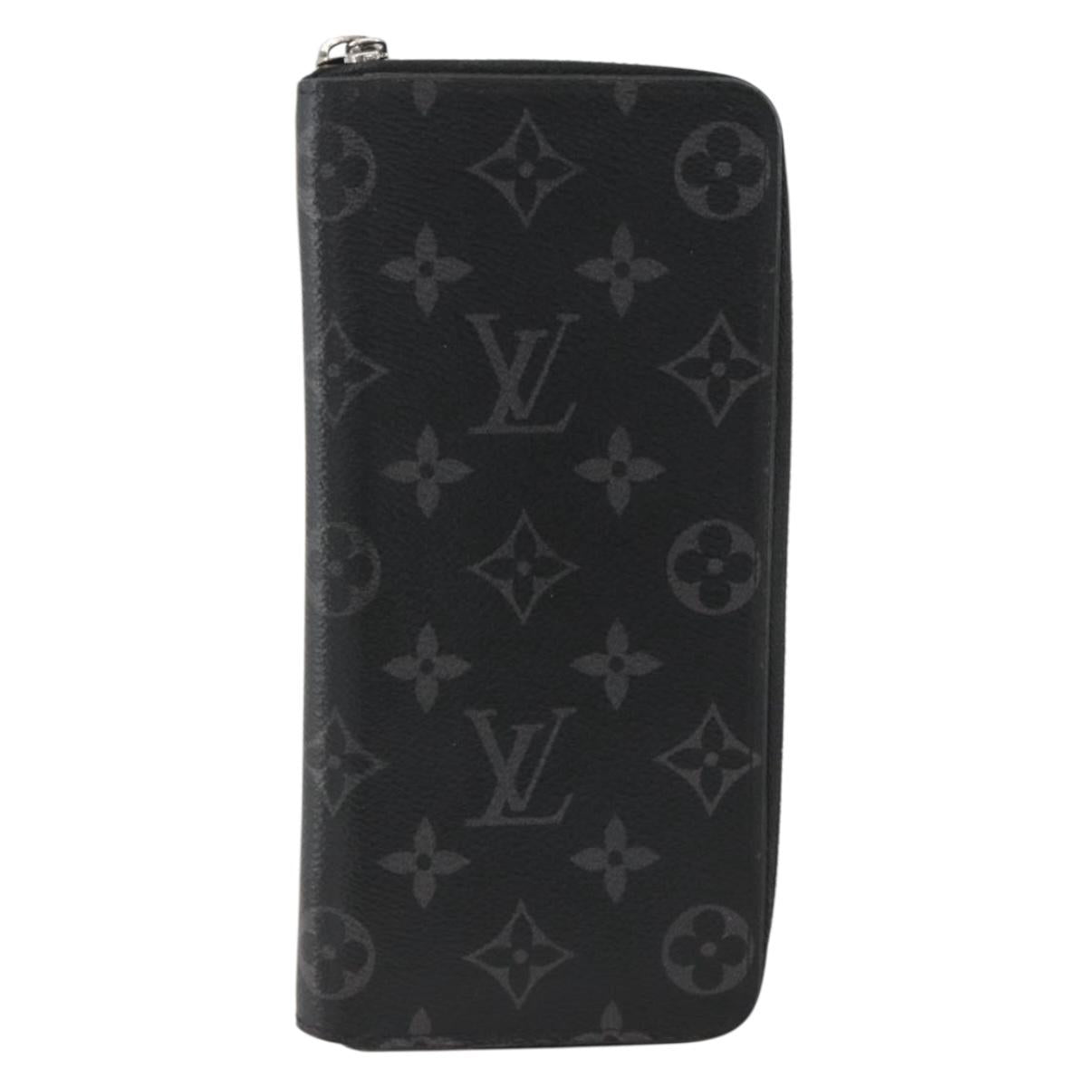 LOUIS VUITTON Monogram Eclipse Zippy Wallet Vertical Wallet M62295 Auth ka2951