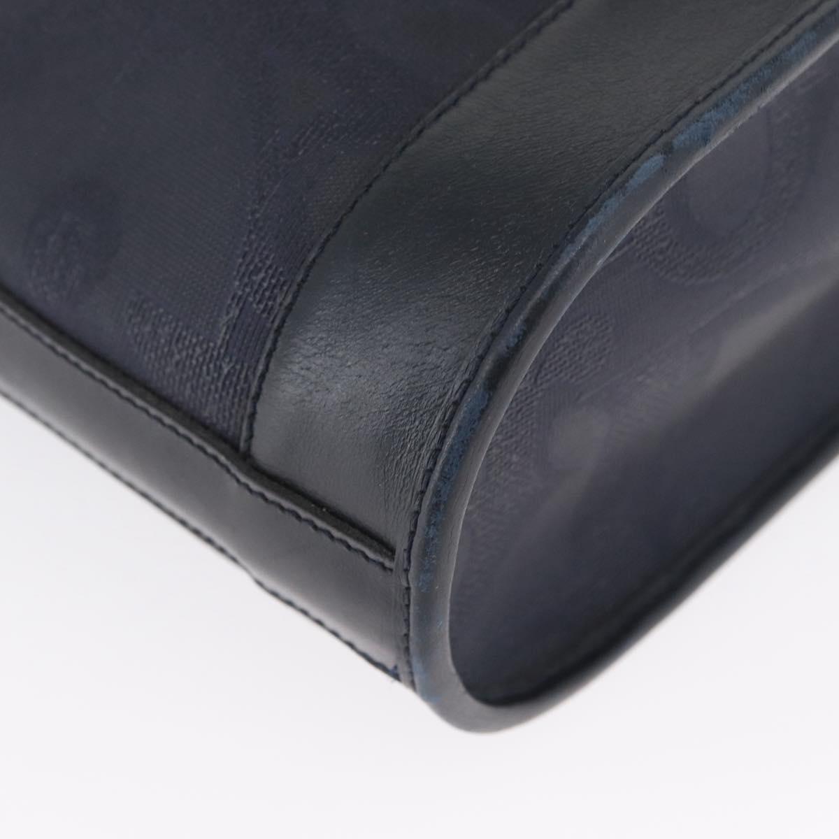 Christian Dior Trotter Canvas Shoulder Bag Navy Gold Auth ka2955