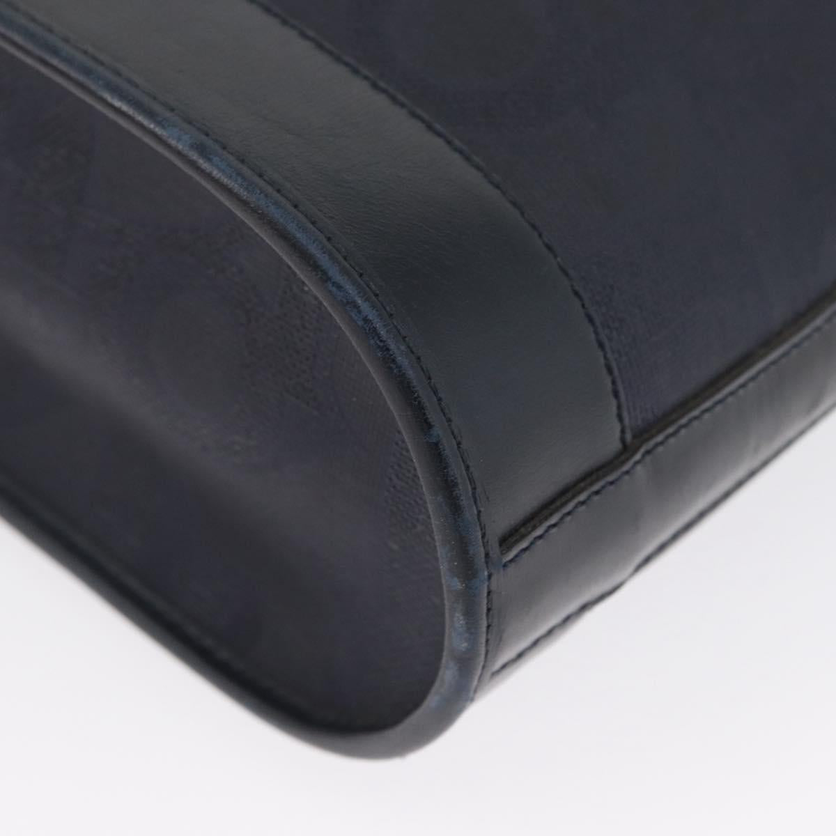 Christian Dior Trotter Canvas Shoulder Bag Navy Gold Auth ka2955